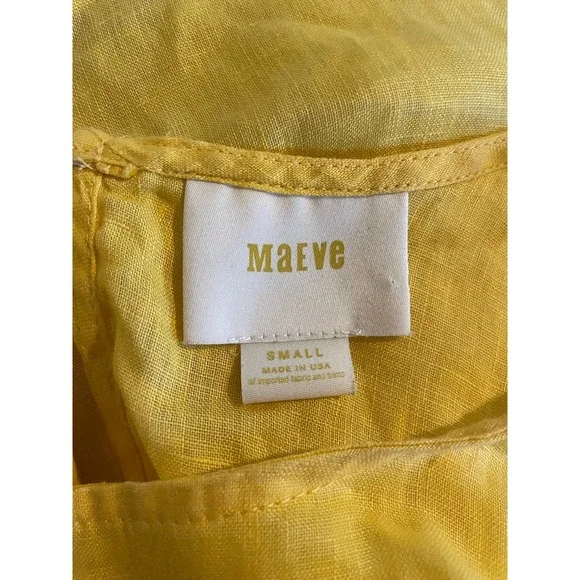 Mave Anthropologie Yellow Linen Tank Top - Picture 2 of 4